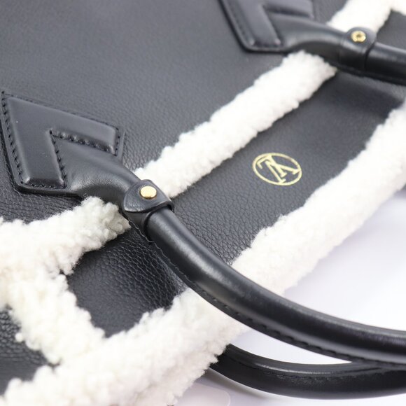 Sold💜Louis Vuitton Grained Calfskin Shearling On My Side MM Black - Picture 12 of 16